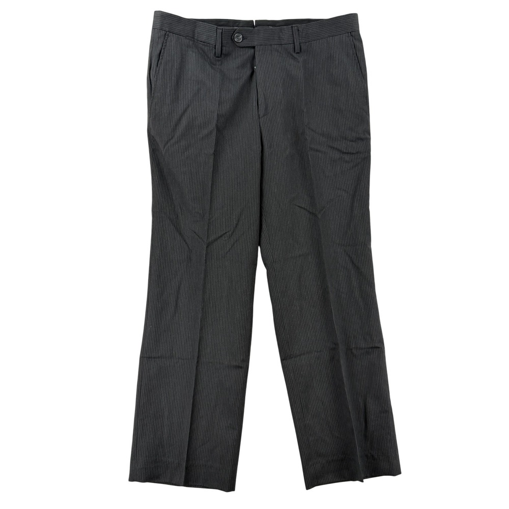 Versace Collection Dress Pants Mens 36x29 Gray Classic Fit Pinstripe Office 52EU